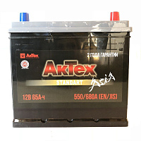 Аккумулятор АКТЕХ ASIA 65 А/ч обратная R+ EN 550A 235x175x221 ATSTA 65-3-R