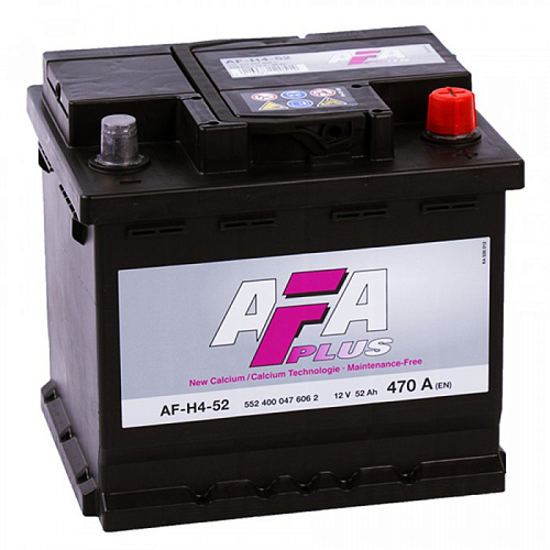 Аккумулятор AFA PLUS  52 А/ч о.п.  [д207ш175в190/470]   [L2]
