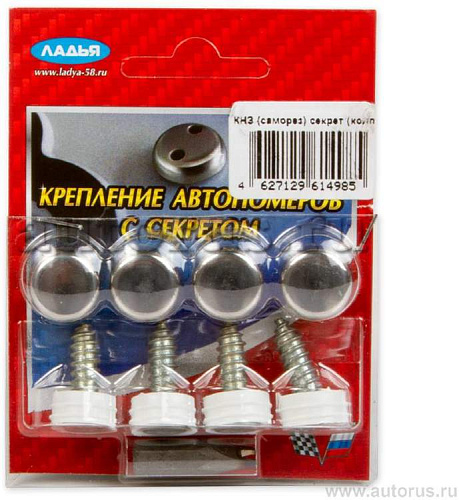 Крепеж номерного знака нержавейка комплект секрет саморез с колпачками