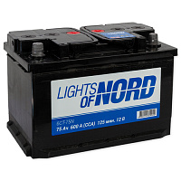 /Аккумулятор Lights of Nord 75 А/ч Прямая EN600 А 277x175x190 6CT-75N