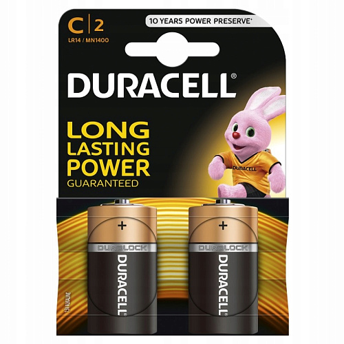 /Батарейка алкалиновая тип C 1,5В 2шт Duracell LR14 MN1400 BL-2 New
