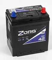 /Аккумулятор ZORG 42 Ah R+ EN330 А 186X129X220 