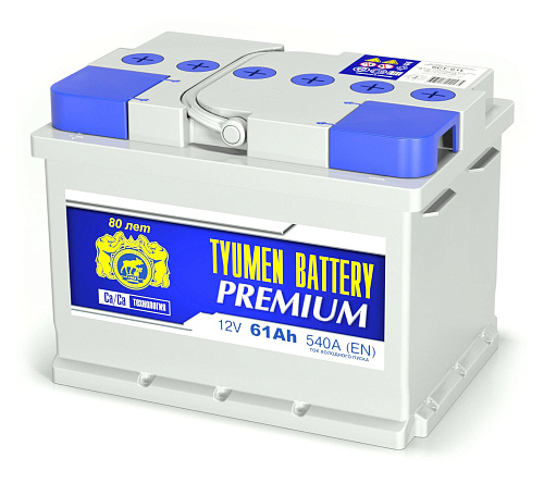 Аккумулятор Тюмень PREMIUM 6СТ-61L (п.п.) низ. Ca/Ca [242/175/175/540]