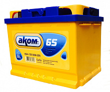 Аккумулятор АКОМ 65 А/ч обратная R+ EN 580A 242x175x190 6CT-65.0 LA