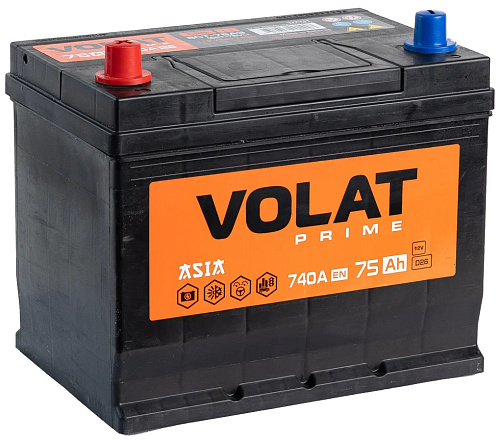 Аккумулятор VOLAT Prime ASIA 6СТ- 75 (п.п.) (80D26R) ниж.креп. [д260ш175в225/740EN] [D26]