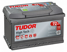 Аккумулятор TUDOR High-Tech 72 А/ч обратная R+ EN 720A 278x175x175 TA722 TA722