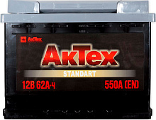 Аккумулятор АКТЕХ 62 А/ч обратная R+ EN 620A 242x175x190 6СТ-62.0