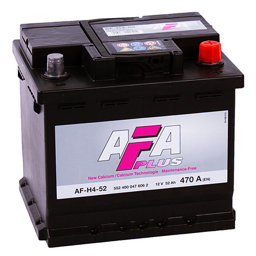 Аккумулятор AFA 52 А/ч 552400 AF ОБР 207x175x190 EN470 