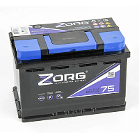 /Аккумулятор ZORG  75 А/ч ОБР 277x175x190 EN650