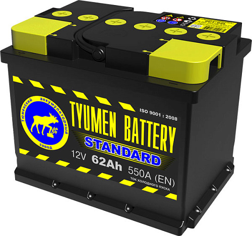 Аккумулятор Тюмень STANDARD 6СТ -  62 L (п.п)   [д242ш175в190/550]                       