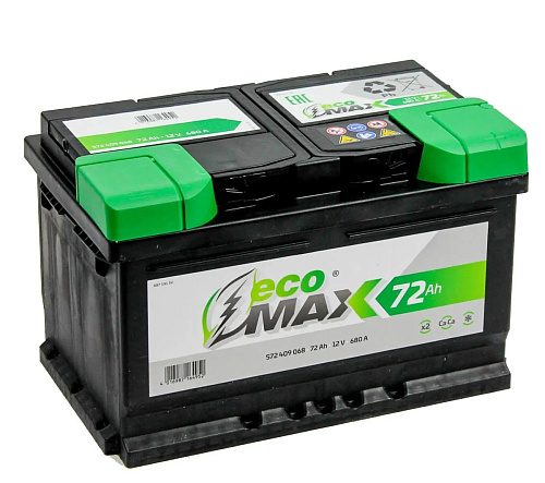 /Аккумулятор EcoMax 6СТ-72.0 (572 409 068) низкий