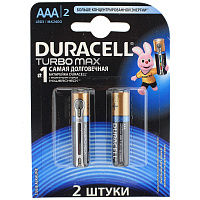 /Батарейка алкалиновая тип AAA с индикатором заряда 1,5В 2шт Duracell Turbo Max LR03 MX2400 BL-2